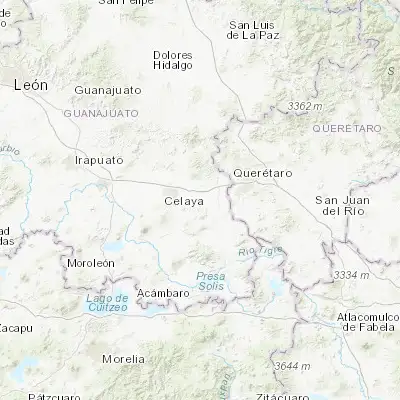Map showing location of San José de Agua Azul (20.486620, -100.655870)