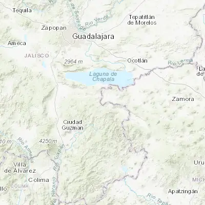 Map showing location of San José de Gracia (19.989660, -103.021980)