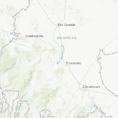 Map showing location of San Jose de Lourdes (23.276450, -103.009730)