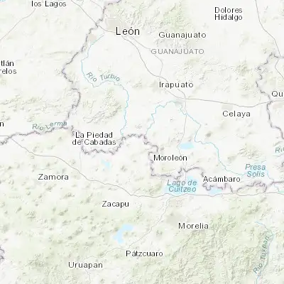 Map showing location of San José Huipana (20.277520, -101.469900)