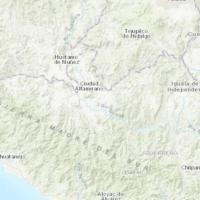 Map showing location of San José Poliutla (18.273100, -100.390700)