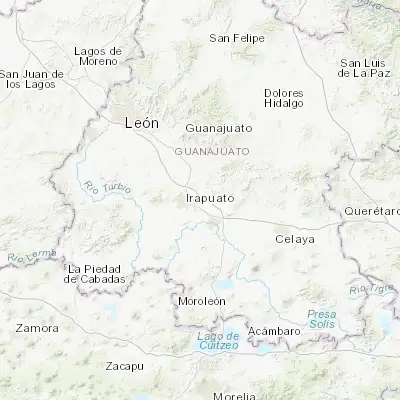 Map showing location of San José Temascatío (20.691830, -101.260280)