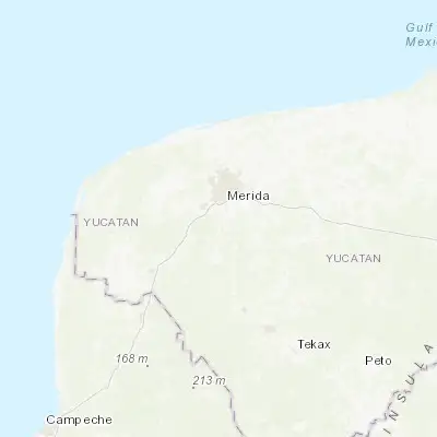 Map showing location of San José Tzal (20.824180, -89.660490)