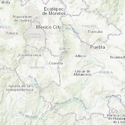 Map showing location of San Juan Amecac (18.834690, -98.659090)