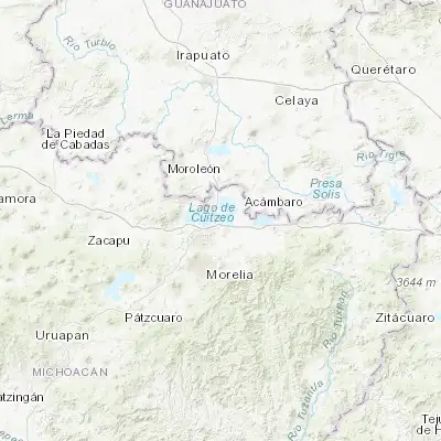 Map showing location of San Juan Benito Juárez (San Juan Tararameo) (19.916940, -101.128610)