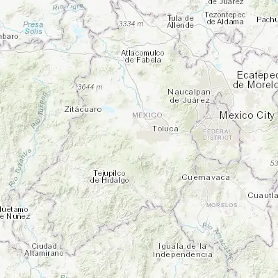 Map showing location of San Juan de las Huertas (19.247550, -99.758340)