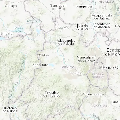 Map showing location of San Juan de las Manzanas (19.551110, -99.838330)