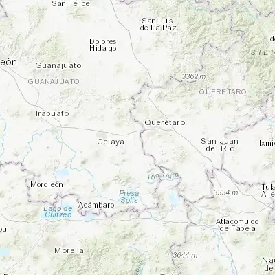 Map showing location of San Juan del Llanito (20.513690, -100.539800)