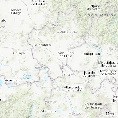 Map showing location of San Juan del Río (20.388860, -99.995770)