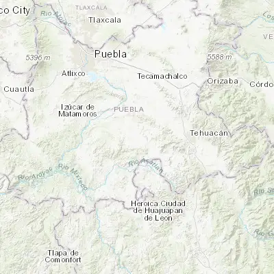 Map showing location of San Juan Ixcaquixtla (18.460670, -97.831030)