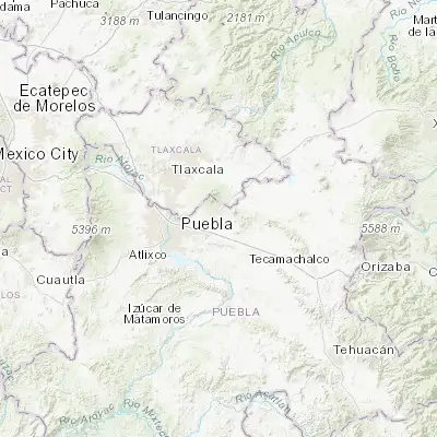 Map showing location of San Juan Tepulco (19.117090, -97.988470)