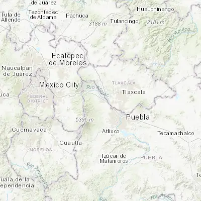 Map showing location of San Juan Tuxco (19.259420, -98.451660)