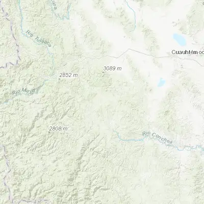 Map showing location of San Juanito (27.972950, -107.601990)