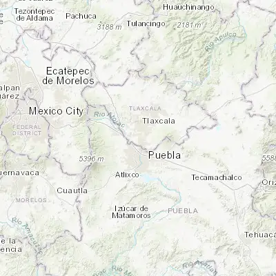 Map showing location of San Lorenzo Axocomanitla (19.223890, -98.248610)