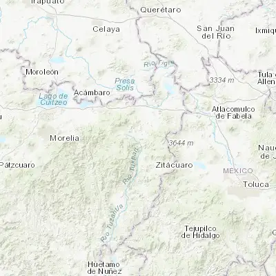 Map showing location of San Lorenzo Queréndaro (19.667500, -100.488610)