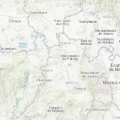 Map showing location of San Lorenzo Tlacotepec (19.812500, -99.912220)