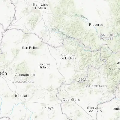 Map showing location of San Luis de la Paz (21.297710, -100.517360)
