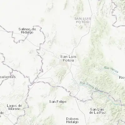 Map showing location of San Luis Potosí (22.149820, -100.979160)