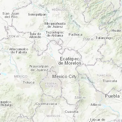 Map showing location of San Martín Azcatepec (19.686670, -98.972780)