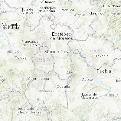 Map showing location of San Martín Cuautlalpan (19.276180, -98.831670)