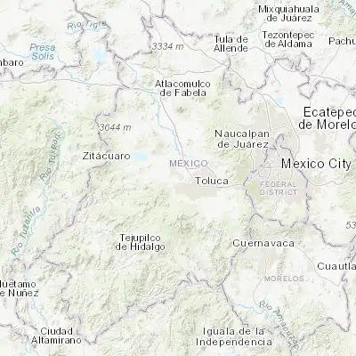 Map showing location of San Mateo Tlalchichilpan (19.342770, -99.757690)