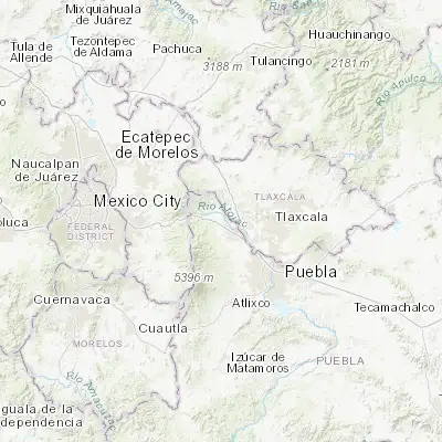 Map showing location of San Matias Tlalancaleca (19.325360, -98.498630)