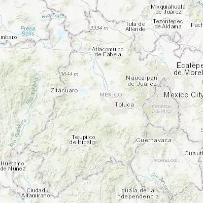 Map showing location of San Miguel Almoloyan (19.355000, -99.799320)