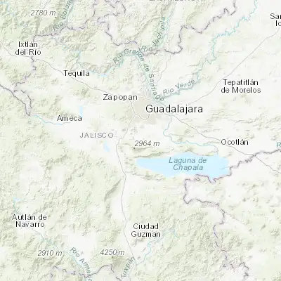 Map showing location of San Miguel Cuyutlán (20.416330, -103.389870)