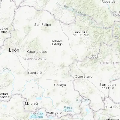 Map showing location of San Miguel de Allende (20.915280, -100.743890)