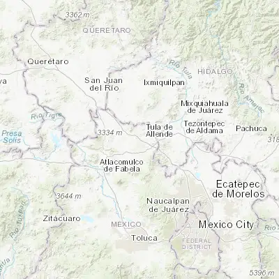 Map showing location of San Miguel de La Victoria (20.056110, -99.591090)