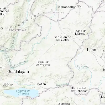 Map showing location of San Miguel el Alto (21.030110, -102.404140)