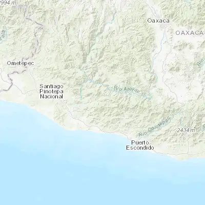 Map showing location of San Miguel Panixtlahuaca (16.260120, -97.377100)