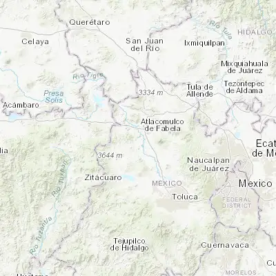Map showing location of San Miguel Tenochtitlán (19.760280, -99.922500)