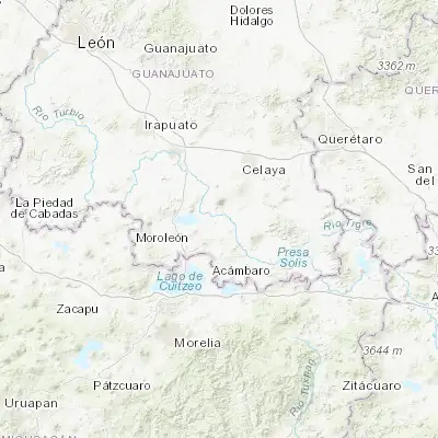 Map showing location of San Nicolás de los Agustinos (20.246140, -100.966790)