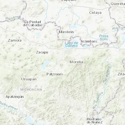Map showing location of San Nicolás Obispo (19.652720, -101.315710)