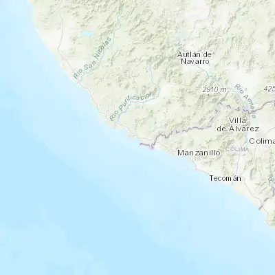 Map showing location of San Patricio (19.225340, -104.704470)