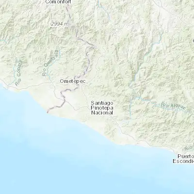 Map showing location of San Pedro Atoyac (16.490050, -97.985850)