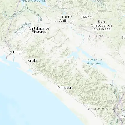 Map showing location of San Pedro Buenavista (16.083330, -93.116670)