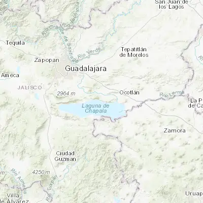Map showing location of San Pedro Itzicán (20.317240, -102.954060)