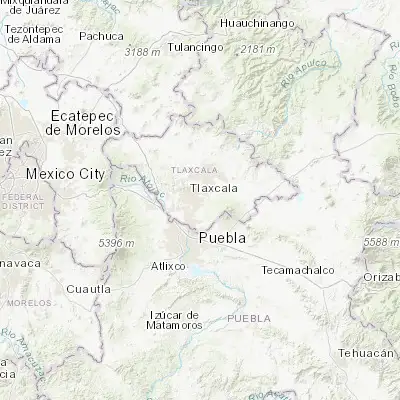 Map showing location of San Pedro Muñoztla (19.281670, -98.166930)