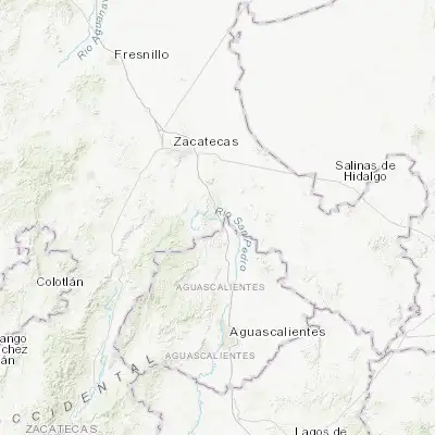 Map showing location of San Pedro Piedra Gorda (22.447530, -102.348750)