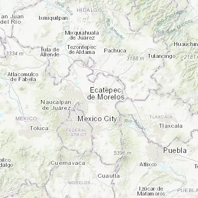 Map showing location of San Pedro Tepetitlán (19.628390, -98.888390)