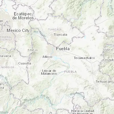 Map showing location of San Pedro Zacachimalpa (18.942780, -98.156110)