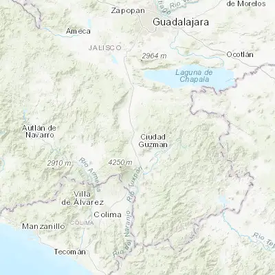 Map showing location of San Sebastián del Sur (19.794440, -103.473060)