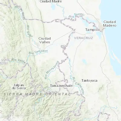 Map showing location of San Vicente Tancuayalab (21.718860, -98.587690)