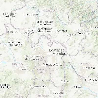 Map showing location of Sanata Lucía (19.748070, -98.980690)