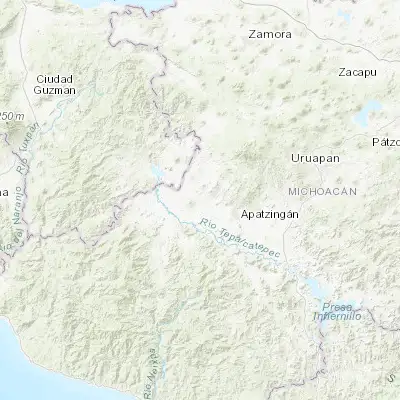 Map showing location of Santa Ana Amatlán (19.160970, -102.540590)
