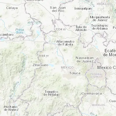 Map showing location of Santa Ana la Ladera (19.595830, -99.870000)