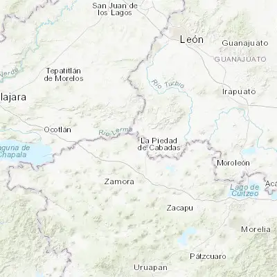 Map showing location of Santa Ana Pacueco (20.347220, -102.015830)