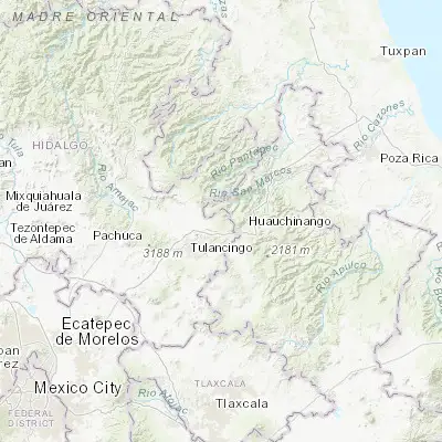 Map showing location of Santa Ana Tzacuala (20.197980, -98.204030)